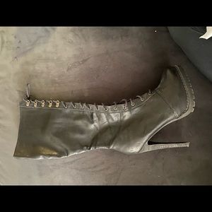 Leather lace up boots